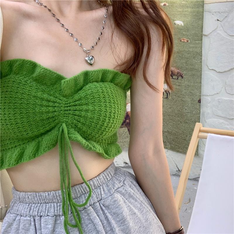 Women's Polos All-match Small Sling Candy Color Pleated Halterneck Knitted Tube Top Women, Red
Women's Polos All-match Small Sling Candy Color Pleated Halterneck Knitted Tube Top Women, Red