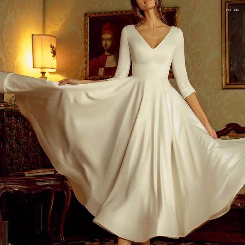 Casual Dresses White V-neck Slim Long Sleeve Elegant Fairy Style Midi Dress Female Vintage Chic Party Drop & Wholesale No.460
Casual Dresses White V-neck Slim Long Sleeve Elegant Fairy Style Midi Dress Female Vintage Chic Party Drop & Wholesale No.460