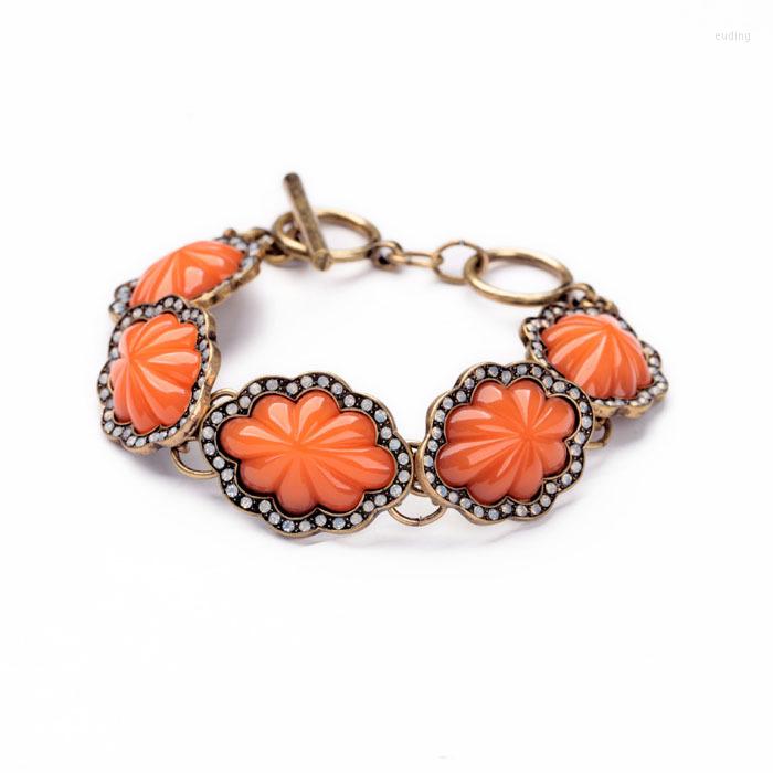 Charm Bracelets Women Bangles 2014 Resin Glass Zinc Alloy Antique Gold Color Beautiful Handmade Flower Orange Bracelet
Charm Bracelets Women Bangles 2014 Resin Glass Zinc Alloy Antique Gold Color Beautiful Handmade Flower Orange Bracelet