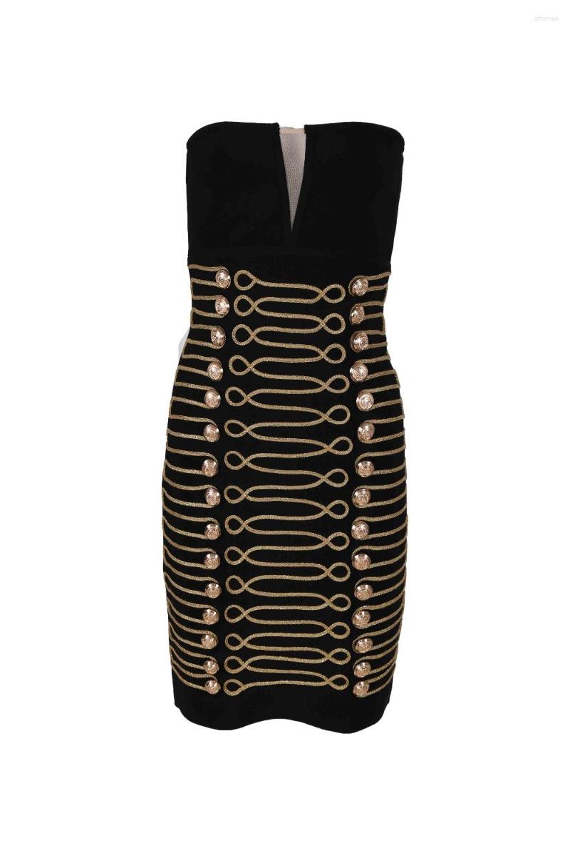 Casual Dresses Black Solid Strapless 2022 Mini Length Buttons Handmade Embellished Bodycon Dress Rayon Bandage Women Summer
Casual Dresses Black Solid Strapless 2022 Mini Length Buttons Handmade Embellished Bodycon Dress Rayon Bandage Women Summer