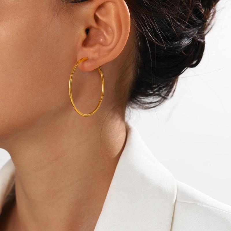 Hoop Earrings Aneebayh Stainless Steel For Women 18k Gold Plated Round Small Big Circle Huggies Punk Jewelry 30mm 40mm 60mm
Hoop Earrings Aneebayh Stainless Steel For Women 18k Gold Plated Round Small Big Circle Huggies Punk Jewelry 30mm 40mm 60mm