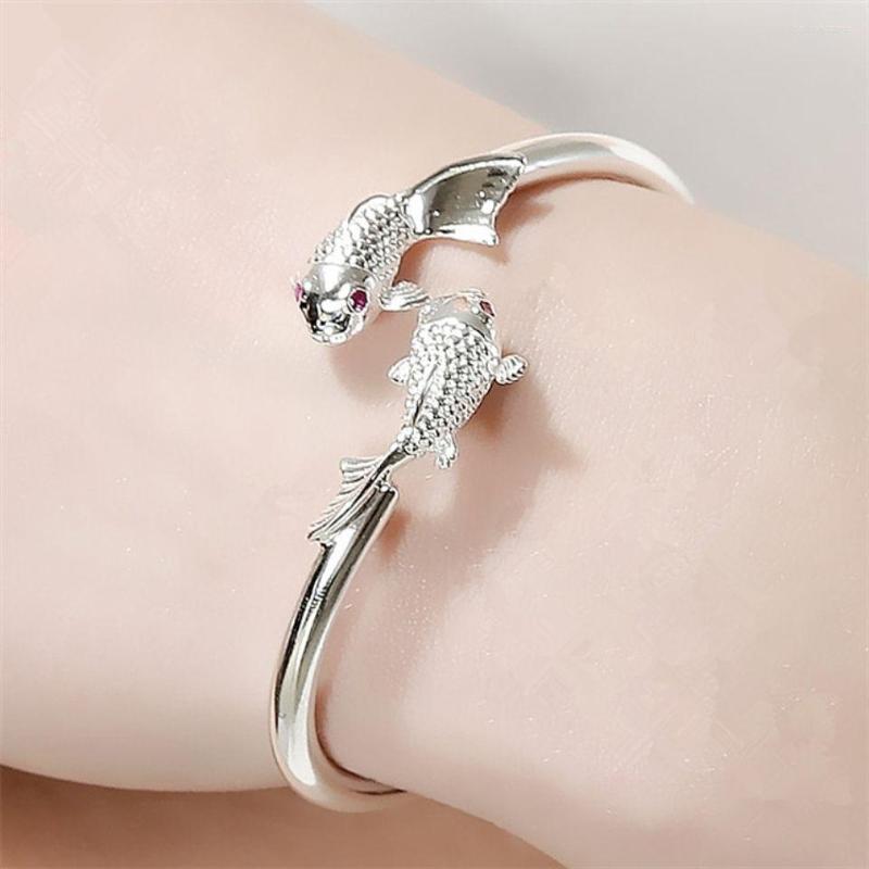 Bangle Free Sent Bead Bracelet Pure S925 Silver Solid Carved Carp Lotus Lucky Lovers Adjustable
Bangle Free Sent Bead Bracelet Pure S925 Silver Solid Carved Carp Lotus Lucky Lovers Adjustable