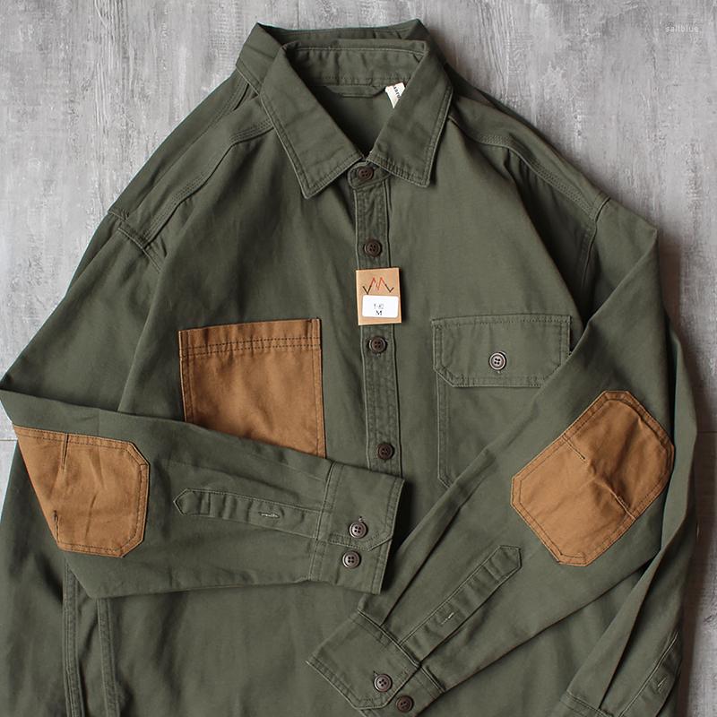 Men's Casual Shirts Autumn Japanese Retro Heavyweight Long Sleeve Lapel Cargo Shirt Men's Pure Cotton Washed Double Pocket Loose Blouses, Army green
Men's Casual Shirts Autumn Japanese Retro Heavyweight Long Sleeve Lapel Cargo Shirt Men's Pure Cotton Washed Double Pocket Loose Blouses, Army green