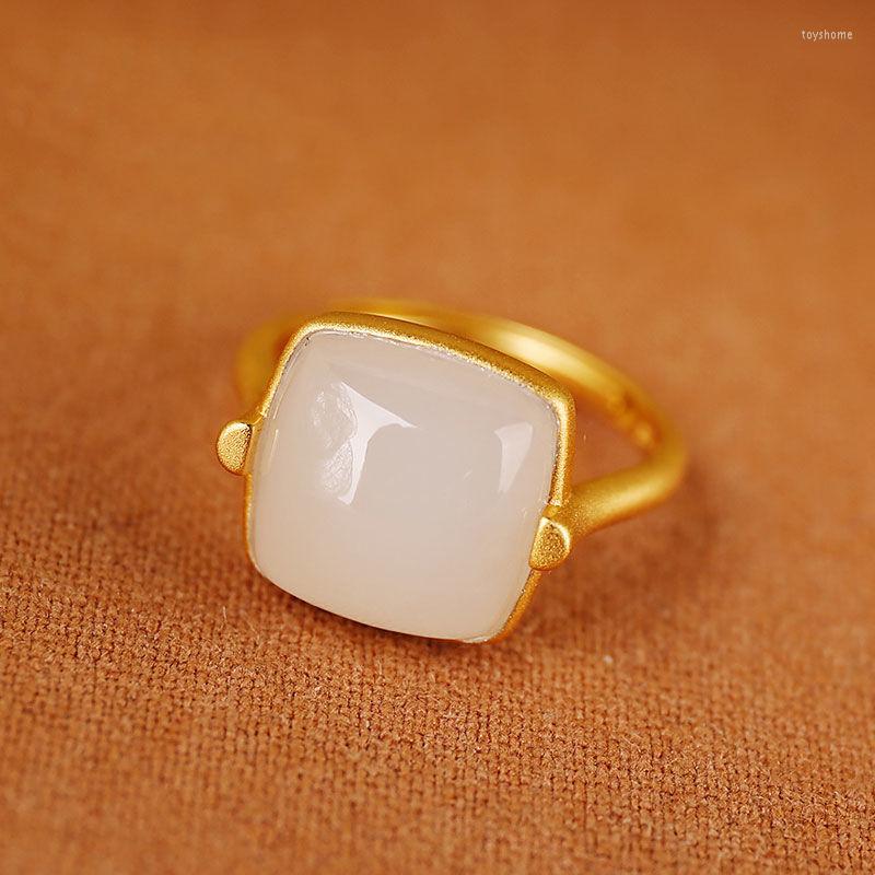 Cluster Rings Natural Hetian Jade S925 Sterling Silver Ancient Jue Suet Square-Shaped High-Grade Grinding Openning Ring
Cluster Rings Natural Hetian Jade S925 Sterling Silver Ancient Jue Suet Square-Shaped High-Grade Grinding Openning Ring