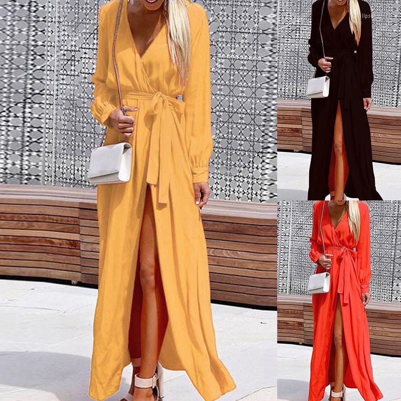 Casual Dresses 2023 Women' Fashion Temperament V-neck Lace Up Long Sleeve Irregular Slit Dress, Yellow
Casual Dresses 2023 Women' Fashion Temperament V-neck Lace Up Long Sleeve Irregular Slit Dress, Yellow