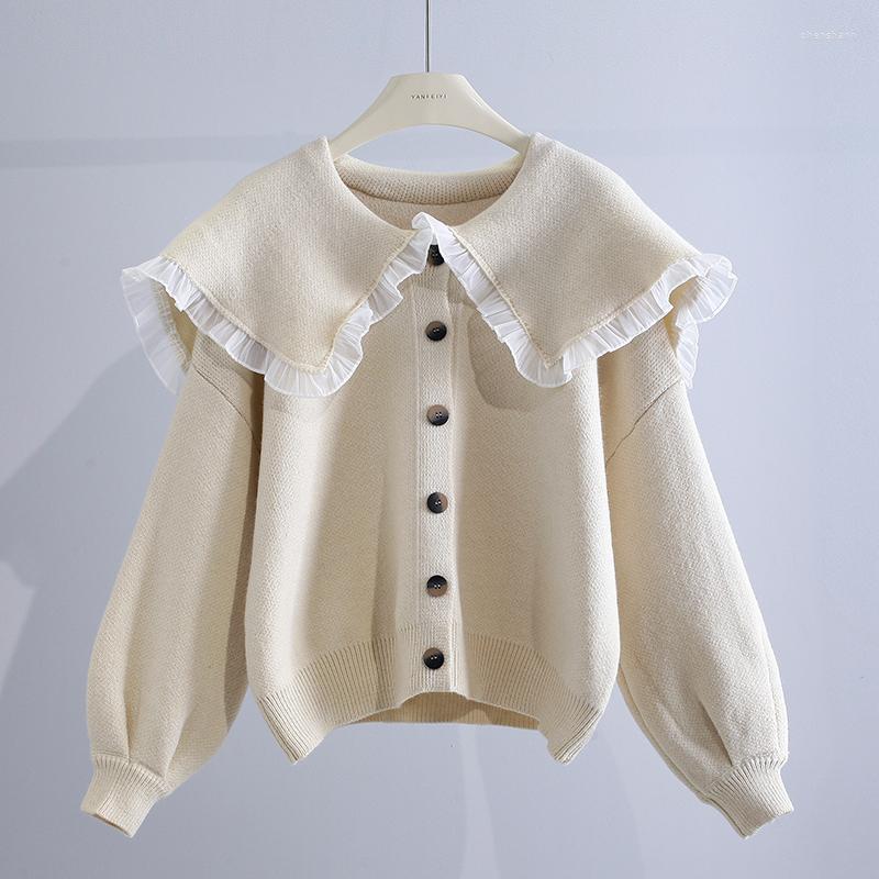 Women's Knits Ruffles Solid Knitted Women Sweater Cardigan Autumn Turn-Down Collar Loose Thicken Warm Female Outwear Coats Tops, Khaki
Women's Knits Ruffles Solid Knitted Women Sweater Cardigan Autumn Turn-Down Collar Loose Thicken Warm Female Outwear Coats Tops, Khaki
