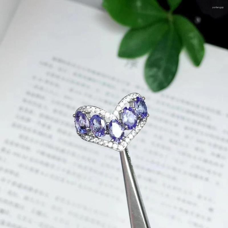Cluster Rings The Engagement Gift Tanzanite Ring Natural Real 925 Sterling Silver For Men Or Women