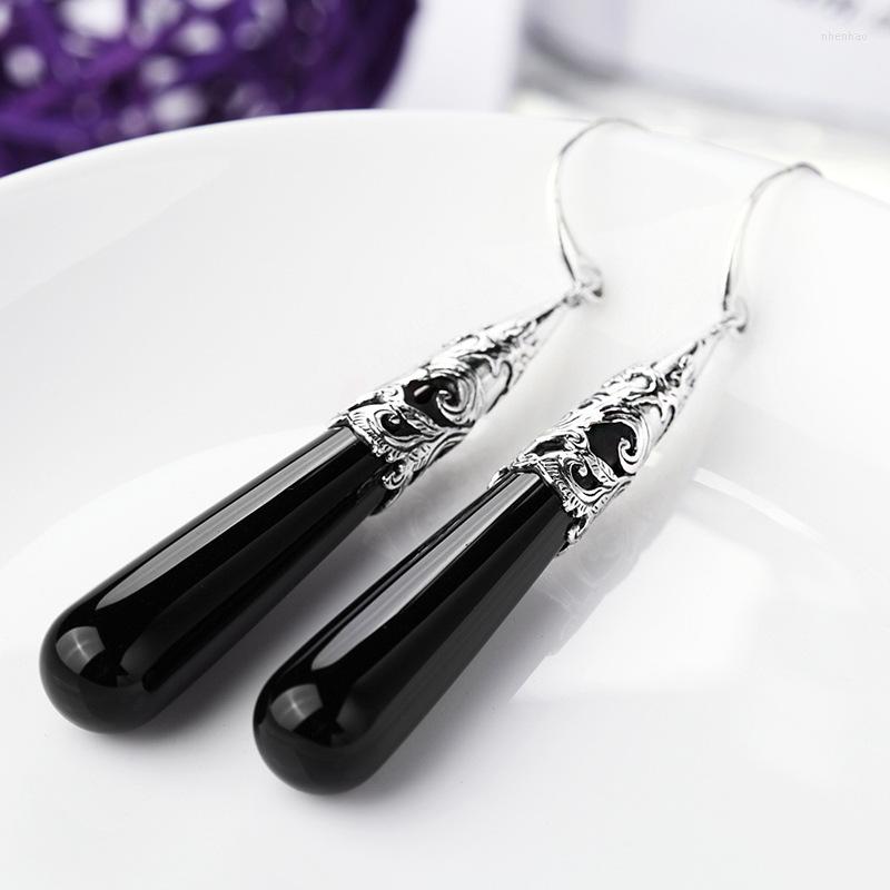 Dangle Earrings Long Baolong Authentic 925 Sterling Silver Black Onyx Folk Style Exaggeration
Dangle Earrings Long Baolong Authentic 925 Sterling Silver Black Onyx Folk Style Exaggeration