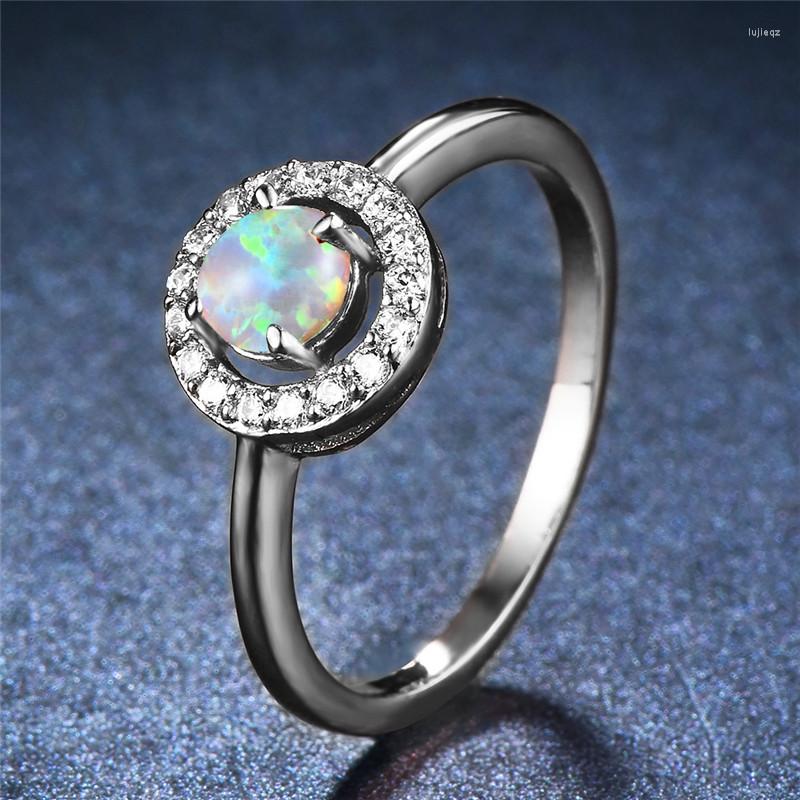 Wedding Rings Cute Female White Opal Stone Ring Small Round Zircon For Women Dainty Bridal Silver Color Engagement
Wedding Rings Cute Female White Opal Stone Ring Small Round Zircon For Women Dainty Bridal Silver Color Engagement