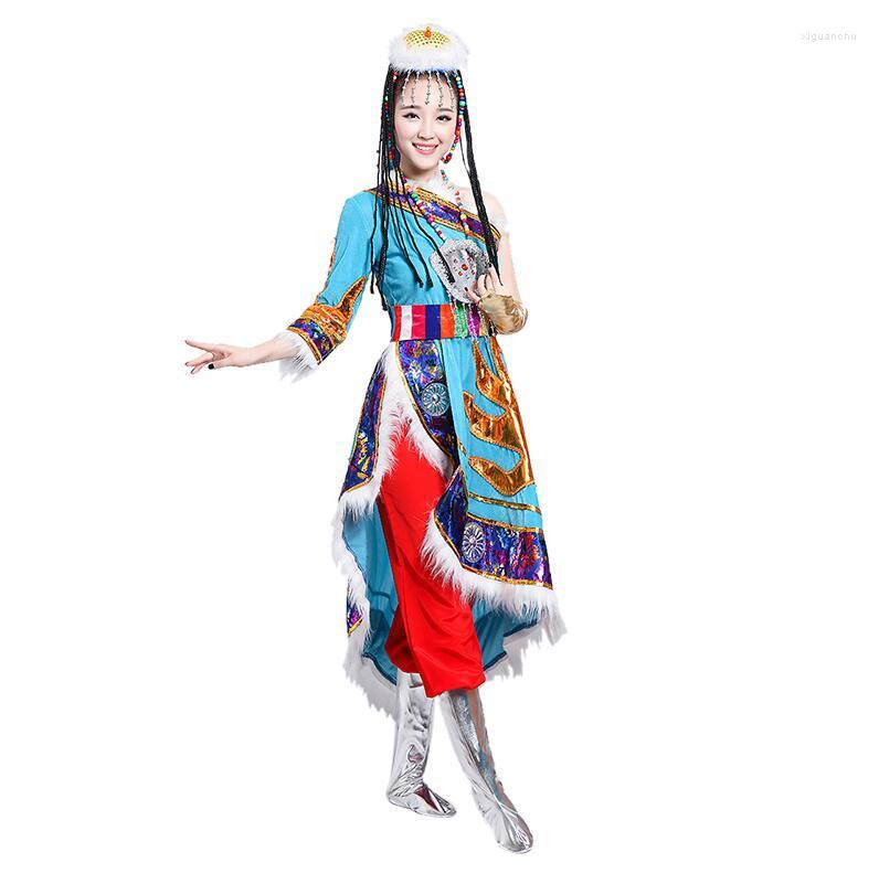 Casual Dresses Tibetan Mongolian Collective Dance Performance Clothes Women Adults Square Ethnic Minority Zhuoma Suit Three Color, Blue
Casual Dresses Tibetan Mongolian Collective Dance Performance Clothes Women Adults Square Ethnic Minority Zhuoma Suit Three Color, Blue