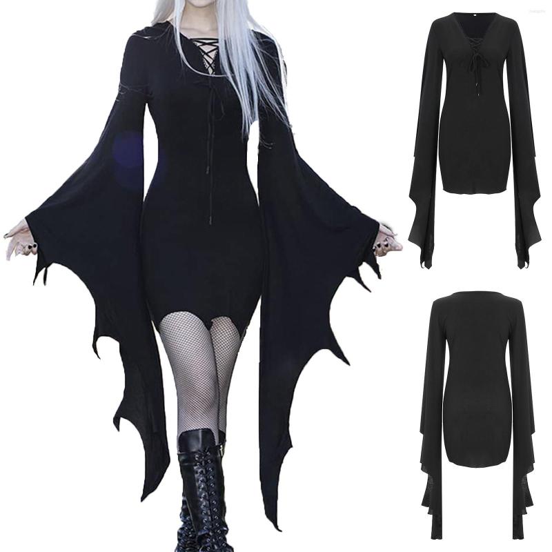 Casual Dresses Halloween Dress Up Ladies Women' Fall V Neck Female Chic Flare Sleeve Strapless 2022 Elegant Women, Black 
Casual Dresses Halloween Dress Up Ladies Women' Fall V Neck Female Chic Flare Sleeve Strapless 2022 Elegant Women, Black