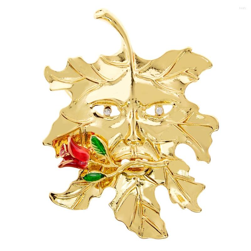 Brooches CINDY XIANG Human Shape Face Leaf Rose Flower Pin Brooch 
Brooches CINDY XIANG Human Shape Face Leaf Rose Flower Pin Brooch