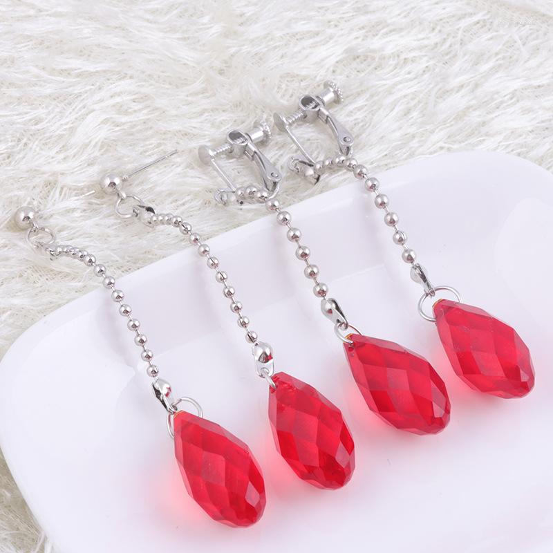 Dangle Earrings Japanese Anime Earriings Kurapika Red Crystal Earring Clip Ear Pendant For Men Women Cosplay Jewelry Wholesale
Dangle Earrings Japanese Anime Earriings Kurapika Red Crystal Earring Clip Ear Pendant For Men Women Cosplay Jewelry Wholesale