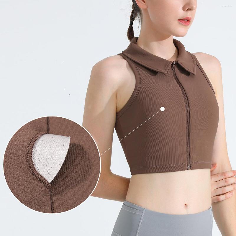 Active Shirts Women Turn Down Collar Zipper Sports Crop Top Fitness Workout Vest Outdoor Tennis Running Yoga Sleeveless With Pad, Black
Active Shirts Women Turn Down Collar Zipper Sports Crop Top Fitness Workout Vest Outdoor Tennis Running Yoga Sleeveless With Pad, Black