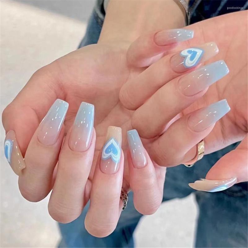 False Nails Pink Blue Gradient Set Press On Ballerina Fake Nail Tips Full Cover Coffin With Designs Love Heart French Tip, 01
False Nails Pink Blue Gradient Set Press On Ballerina Fake Nail Tips Full Cover Coffin With Designs Love Heart French Tip, 01