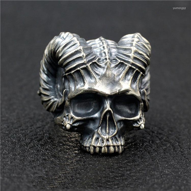 Cluster Rings 925 Sterling Silver High Detail Satan's Horn Skull Ring Mens Biker Punk Jewelry A5325
Cluster Rings 925 Sterling Silver High Detail Satan's Horn Skull Ring Mens Biker Punk Jewelry A5325