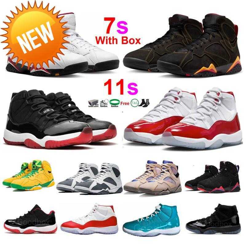 

NEW Cardinal 7s Basketball Shoes Cherry 11s Bred Citrus 7 With Box Men Women Flint Sapphire Concord Georgetown Midnight Navy Pure Violet, Color-19