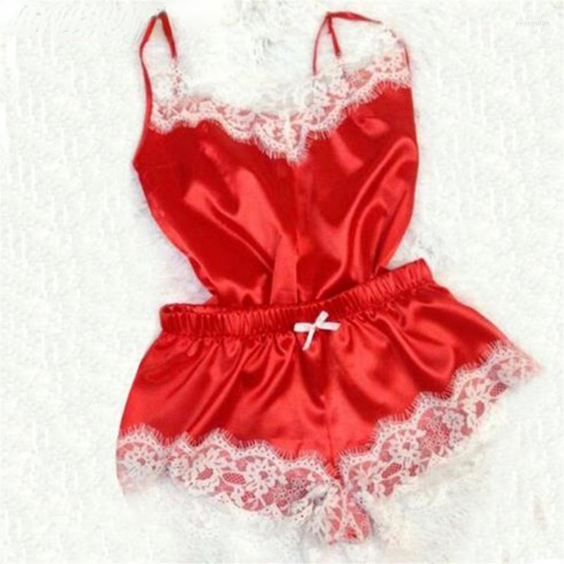 Women' Sleepwear Lingerie Sexy Bra Set Women Pajamas Sleeveless Straps Lace Trim Satin Camisole Pajama Short Homewear, Wine red 1
Women' Sleepwear Lingerie Sexy Bra Set Women Pajamas Sleeveless Straps Lace Trim Satin Camisole Pajama Short Homewear, Wine red 1