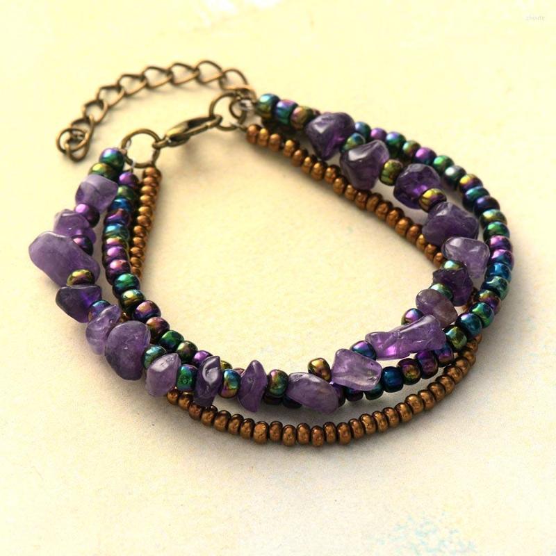 Charm Bracelets Ethnic Multi Strands Bead Handmade Amethysts Seed Beads Bohemian Wrap Bracelet Femme Women Teengirls Jewelry
Charm Bracelets Ethnic Multi Strands Bead Handmade Amethysts Seed Beads Bohemian Wrap Bracelet Femme Women Teengirls Jewelry