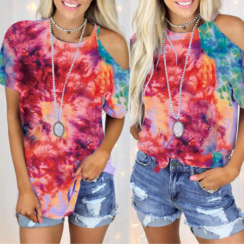 Women' T Shirts Womens Short Sleeve Loose Fit Blouse Tie-Dye Printed O-neck Off T-shirt Shoulder Ladies Long Layering Tops, Blue
Women' T Shirts Womens Short Sleeve Loose Fit Blouse Tie-Dye Printed O-neck Off T-shirt Shoulder Ladies Long Layering Tops, Blue