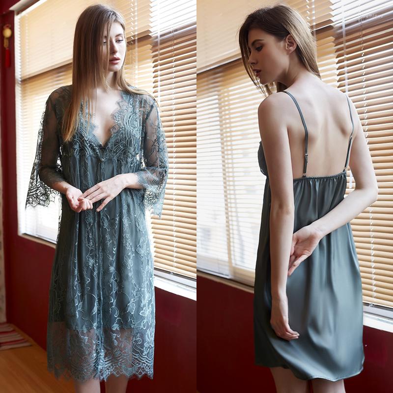 Women's Sleepwear Robe Sets For Women Satin Lace Sexy 2 Piece Lounge Set Nightgown Night Dress House Nightwear Sleepshirts Lingerie, Black
Women's Sleepwear Robe Sets For Women Satin Lace Sexy 2 Piece Lounge Set Nightgown Night Dress House Nightwear Sleepshirts Lingerie, Black