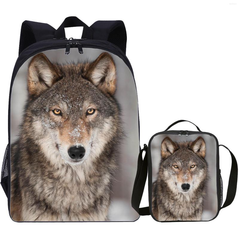 School Bags Backpack With Wolf Print Boys Girls Lunch Box Kids Travel Schoolbags And Cooler Bag Suit Season
School Bags Backpack With Wolf Print Boys Girls Lunch Box Kids Travel Schoolbags And Cooler Bag Suit Season