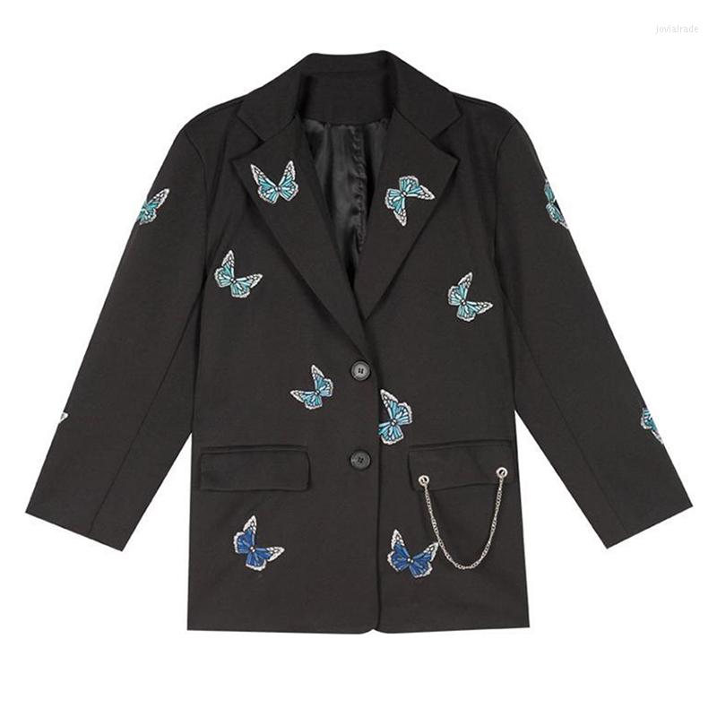 Women' Suits 2022 Women Blazers Net Celebrity Small Suit Loose Mid-Length Butterfly Embroidery Thin Section Ladies Coat Spring Autumn, Black
Women' Suits 2022 Women Blazers Net Celebrity Small Suit Loose Mid-Length Butterfly Embroidery Thin Section Ladies Coat Spring Autumn, Black