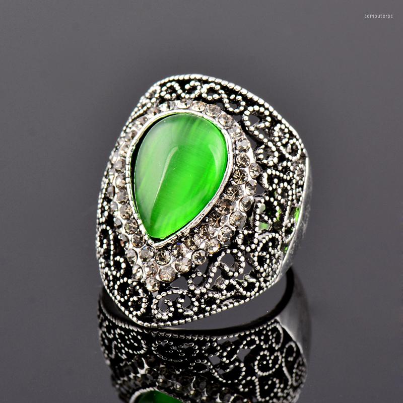 Wedding Rings LEEKER Vintage Water Drop Big Green Opal For Women Antique Silver Color Female Ring 2022 Trend Jewelry Accessories XS6
Wedding Rings LEEKER Vintage Water Drop Big Green Opal For Women Antique Silver Color Female Ring 2022 Trend Jewelry Accessories XS6