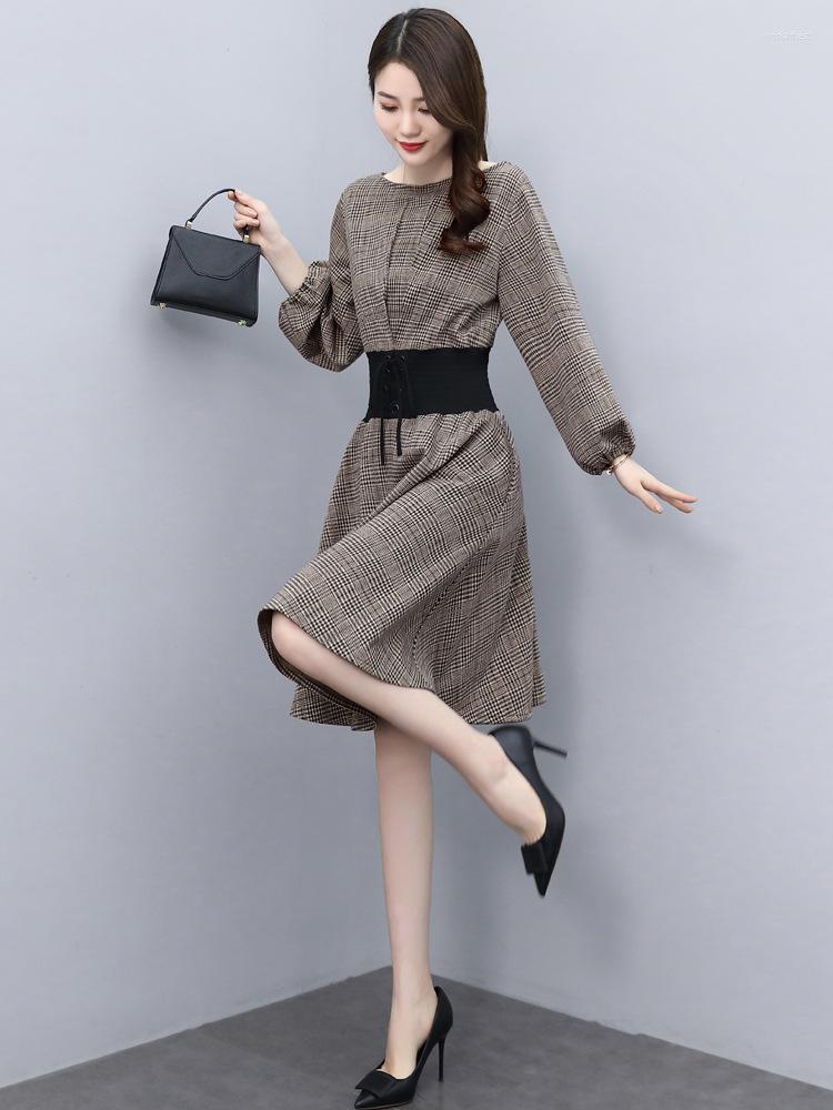 Casual Dresses Women's Autumn Versatile Long Sleeve Dress Temperament Age Reducing Slim Plaid, Black
Casual Dresses Women's Autumn Versatile Long Sleeve Dress Temperament Age Reducing Slim Plaid, Black