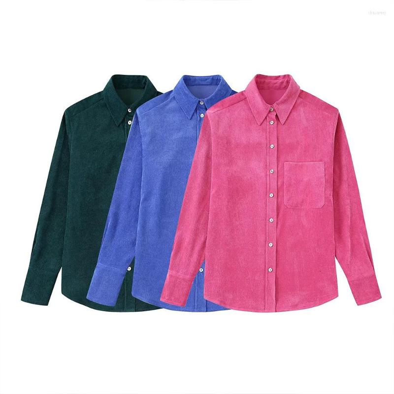 Women's Blouses ZAA Fall 2022 Vintage Casual Ladies Fashion Lapel Single Breasted Pocket Classic Premium Fine Corduroy Long Sleeve Blouse, As shown
Women's Blouses ZAA Fall 2022 Vintage Casual Ladies Fashion Lapel Single Breasted Pocket Classic Premium Fine Corduroy Long Sleeve Blouse, As shown