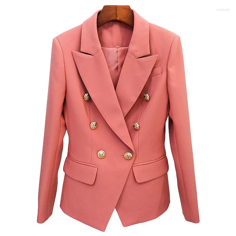 Women' Suits Fad Runway Designer Blazer Femme Women' Classic Lion Button Coat Double Breasted Slim Fitting Jacket Mujer Chaqueta, Pink
Women' Suits Fad Runway Designer Blazer Femme Women' Classic Lion Button Coat Double Breasted Slim Fitting Jacket Mujer Chaqueta, Pink