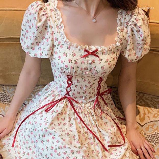 Party Dresses Coolfel Kawaii Floral Lolita Dress Women Lace Bandage Y2k Mini Summer Elegant Puff Sleeve Casual 2022
Party Dresses Coolfel Kawaii Floral Lolita Dress Women Lace Bandage Y2k Mini Summer Elegant Puff Sleeve Casual 2022