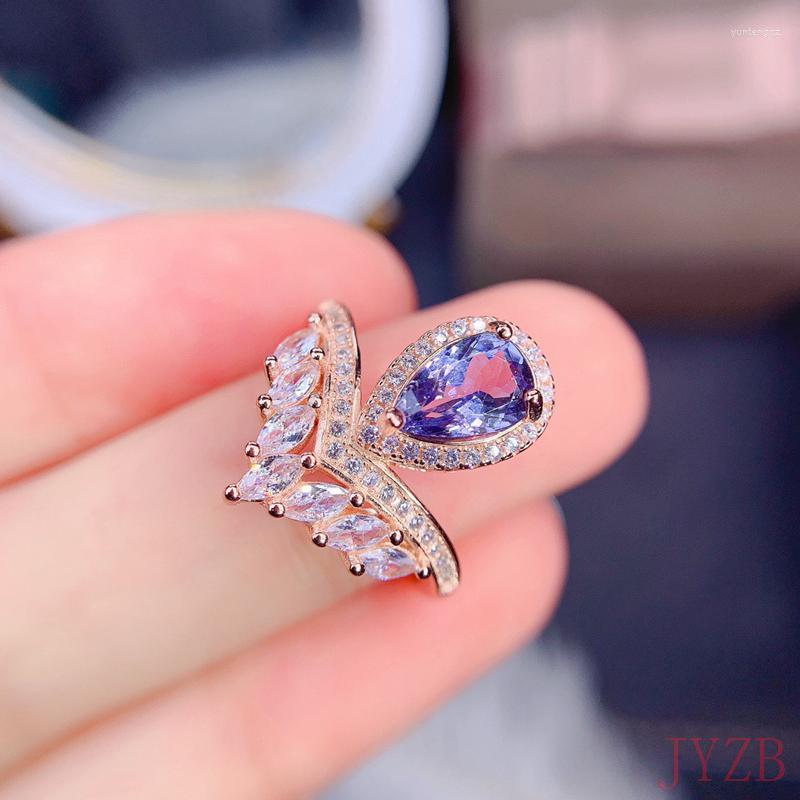Cluster Rings Women's Natural Tanzanite Ring 925 Silver Luxurious Atmosphere Fashion Trend 6x8MM
Cluster Rings Women's Natural Tanzanite Ring 925 Silver Luxurious Atmosphere Fashion Trend 6x8MM