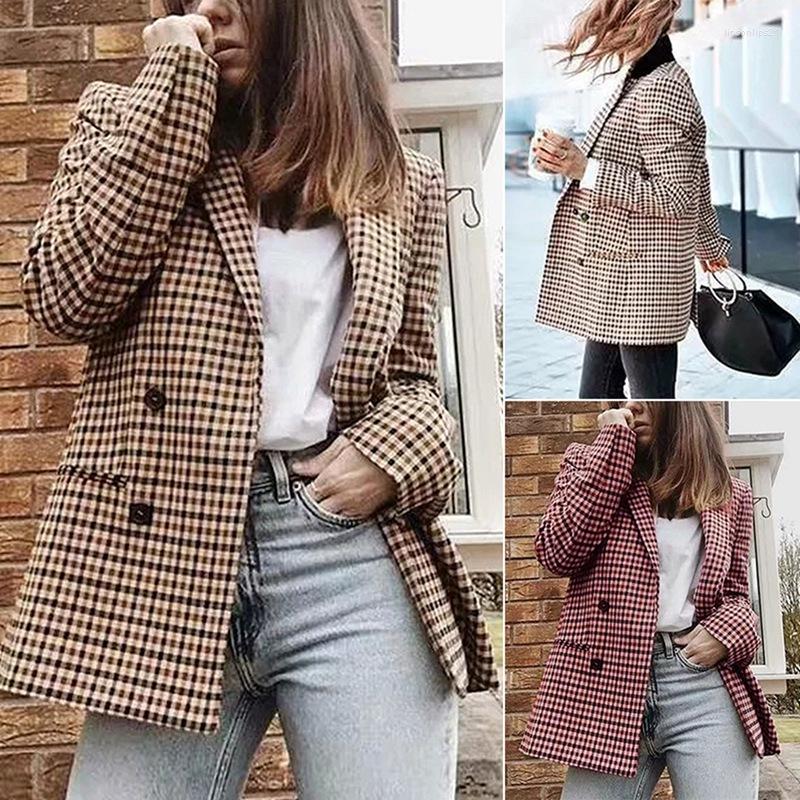 Women's Suits Women Plaid Blazers And Jackets Work Office Lady Suit Slim Double Breasted Business Female Blazer Coat Talever, Khaki
Women's Suits Women Plaid Blazers And Jackets Work Office Lady Suit Slim Double Breasted Business Female Blazer Coat Talever, Khaki
