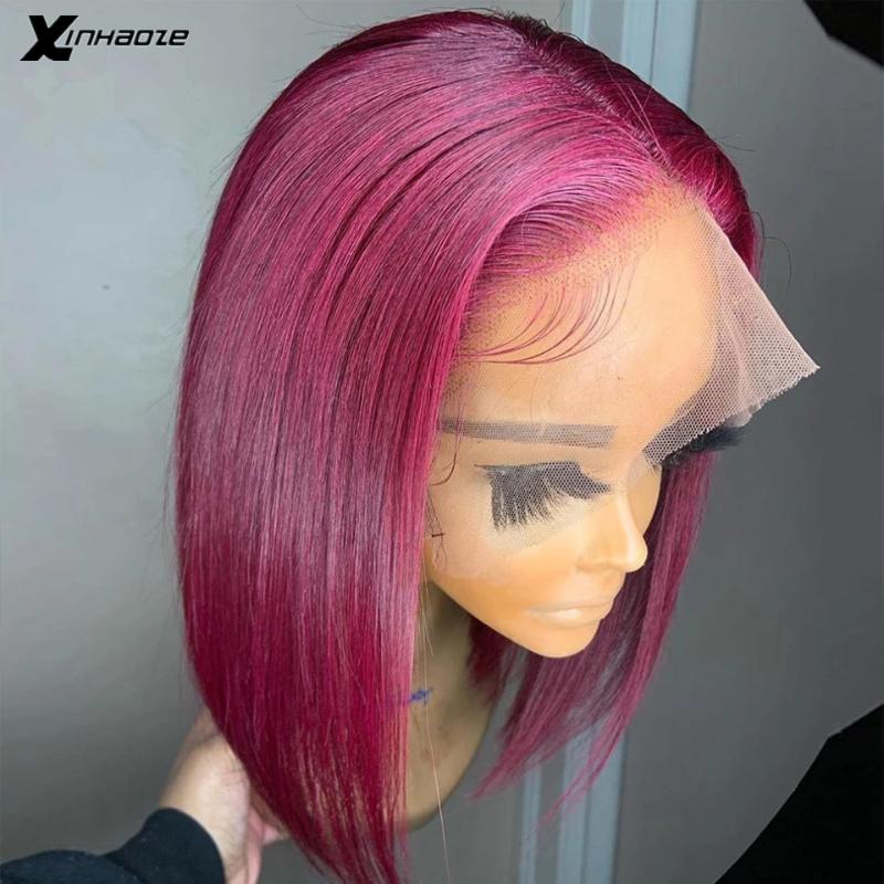 Lace Wigs 99J Burgundy Bob Wig Front Human Hair Peruvian Straight Short Transparent Frontal Red, 4x4 lace closure wig
Lace Wigs 99J Burgundy Bob Wig Front Human Hair Peruvian Straight Short Transparent Frontal Red, 4x4 lace closure wig
