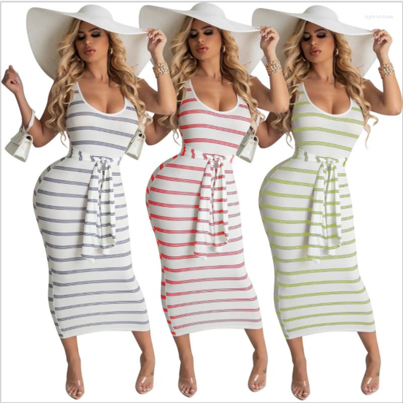 Casual Dresses Deep V Nekc Sleeveless Stripe Long Dress Belt Special Design Young Party Lady Fahsion, Black
Casual Dresses Deep V Nekc Sleeveless Stripe Long Dress Belt Special Design Young Party Lady Fahsion, Black