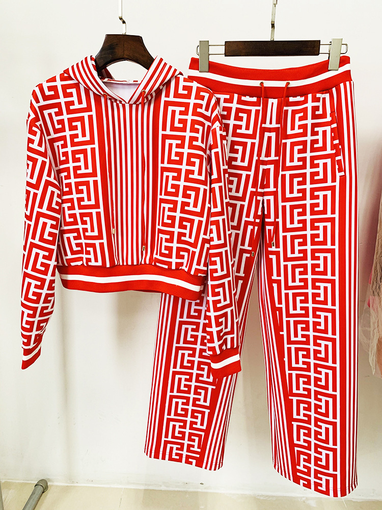 Autumn and Winter 2022 New Fashion Womens Tracksuits Maze Print Pullover Hoodie Wide Leg Pants Casual Sportswear Set Two Pieces, Black
Autumn and Winter 2022 New Fashion Womens Tracksuits Maze Print Pullover Hoodie Wide Leg Pants Casual Sportswear Set Two Pieces, Black