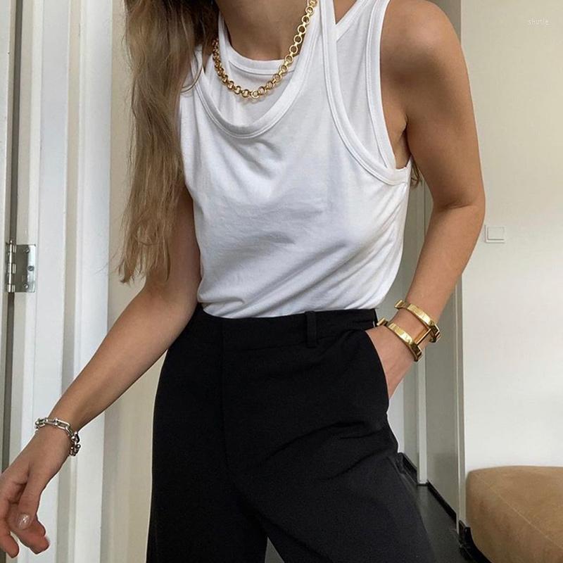 Women' Tanks Summer Casual Women Cotton Vest Tops Double Shoulder Straps Patchwork Solid Ladies Tank 2022 Simple HomeWear Female Camis, White
Women' Tanks Summer Casual Women Cotton Vest Tops Double Shoulder Straps Patchwork Solid Ladies Tank 2022 Simple HomeWear Female Camis, White