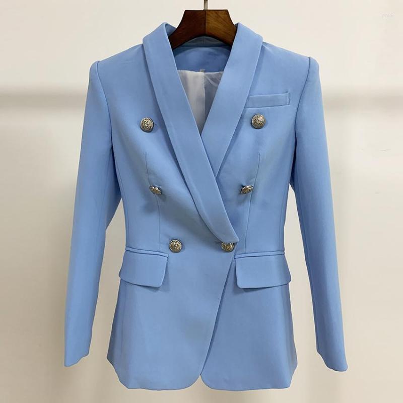 Women' Suits HIGH QUALITY Est Fashion 2022 Designer Blazer Women' Shawl Collar Double Breasted Metal Lion Buttons Long Jacket, Sky blue
Women' Suits HIGH QUALITY Est Fashion 2022 Designer Blazer Women' Shawl Collar Double Breasted Metal Lion Buttons Long Jacket, Sky blue