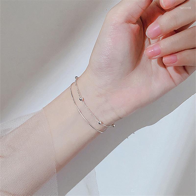 Link Bracelets Silver Color Chain Round Bead Charm Bracelet & Bangle For Women Wedding Jewelry Accessories Sl324
Link Bracelets Silver Color Chain Round Bead Charm Bracelet & Bangle For Women Wedding Jewelry Accessories Sl324