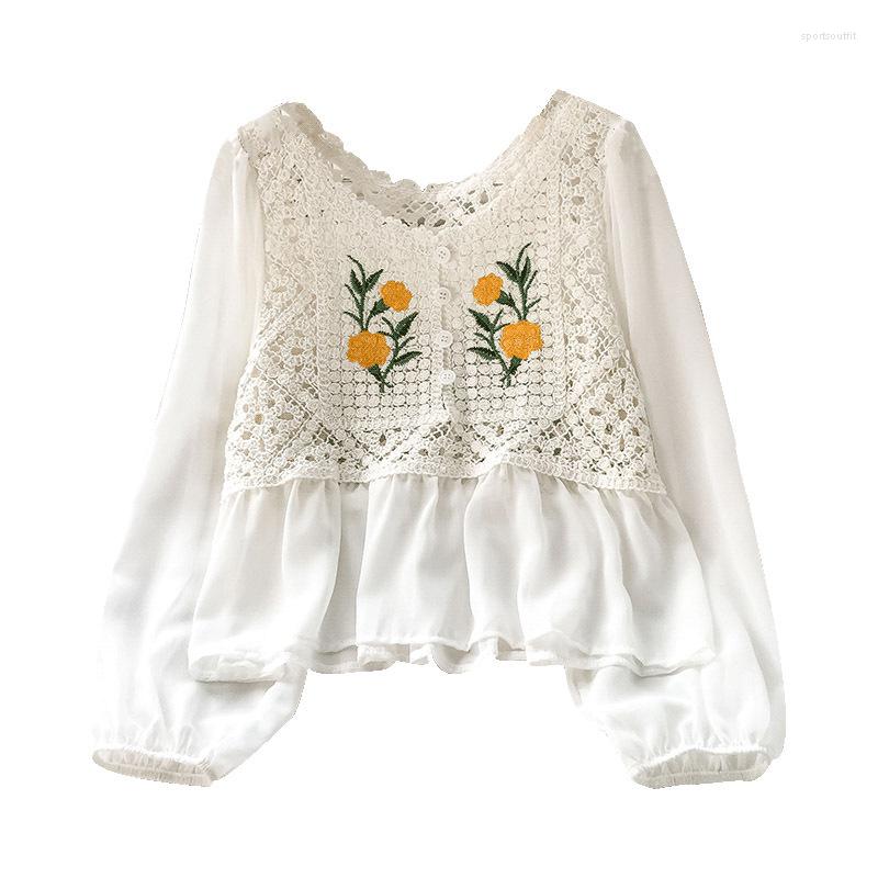 Women's Blouses Women Fashion Patchwork Summer Blouse Long Sleeve V-Neck Floral Embroidery Lace Shirts Hollow Out Elegant Chiffon Tops, 07 white grey
Women's Blouses Women Fashion Patchwork Summer Blouse Long Sleeve V-Neck Floral Embroidery Lace Shirts Hollow Out Elegant Chiffon Tops, 07 white grey