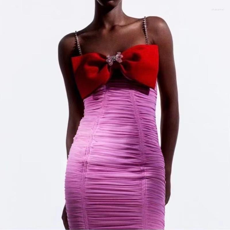Casual Dresses Women Pink Pleated Sexy Mini Dress Diamond Strapless Red Bowknot Lady
Casual Dresses Women Pink Pleated Sexy Mini Dress Diamond Strapless Red Bowknot Lady