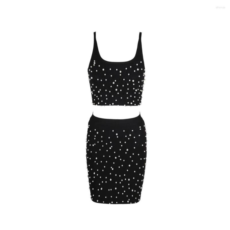 Casual Dresses Bodycon Beading Bandage Black Summer Vestidos Women Celebrity Party Dress Spaghetti Strap Two Pieces Set Mini Clubwear
Casual Dresses Bodycon Beading Bandage Black Summer Vestidos Women Celebrity Party Dress Spaghetti Strap Two Pieces Set Mini Clubwear