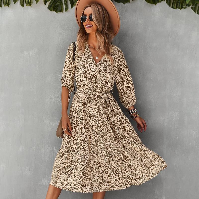 Casual Dresses Leopard Print Dress Female 2022 Autumn And Winter V-neck Three-quarter Sleeves Long With Straps Fashion, Black
Casual Dresses Leopard Print Dress Female 2022 Autumn And Winter V-neck Three-quarter Sleeves Long With Straps Fashion, Black