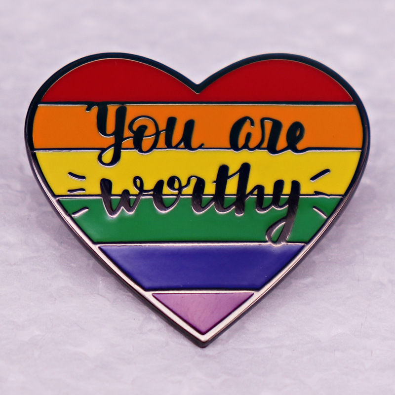 You are worthy reminder Enamel pin Rainbow heart metal badge brooch jewelry LGBT, As picture
You are worthy reminder Enamel pin Rainbow heart metal badge brooch jewelry LGBT, As picture