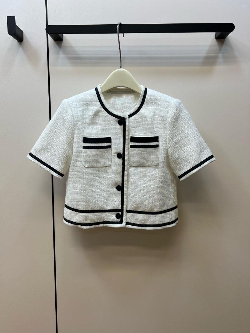 Women' Blouses Contrast Striped Edge Short Top Fashion Temperament Exquisite Elegance Versatile 2022 Autumn 0716, White
Women' Blouses Contrast Striped Edge Short Top Fashion Temperament Exquisite Elegance Versatile 2022 Autumn 0716, White