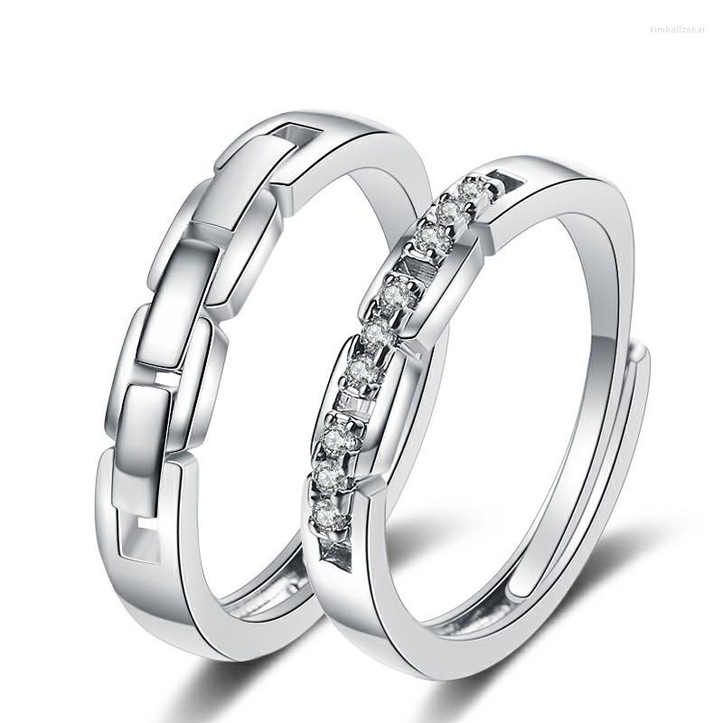Wedding Rings 2Pcs Fashion Chain Lovers' For Men Women Simple Shiny Crystal Open Ring Couple Jewelry Valentine's Day Present
Wedding Rings 2Pcs Fashion Chain Lovers' For Men Women Simple Shiny Crystal Open Ring Couple Jewelry Valentine's Day Present