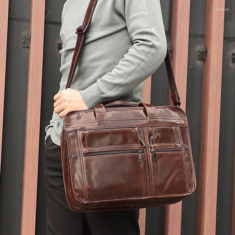 Briefcases Leather Men's Handbag Waterproof 15.6-inch Computer Bag One Shoulder Messenger, Chocolate
Briefcases Leather Men's Handbag Waterproof 15.6-inch Computer Bag One Shoulder Messenger, Chocolate