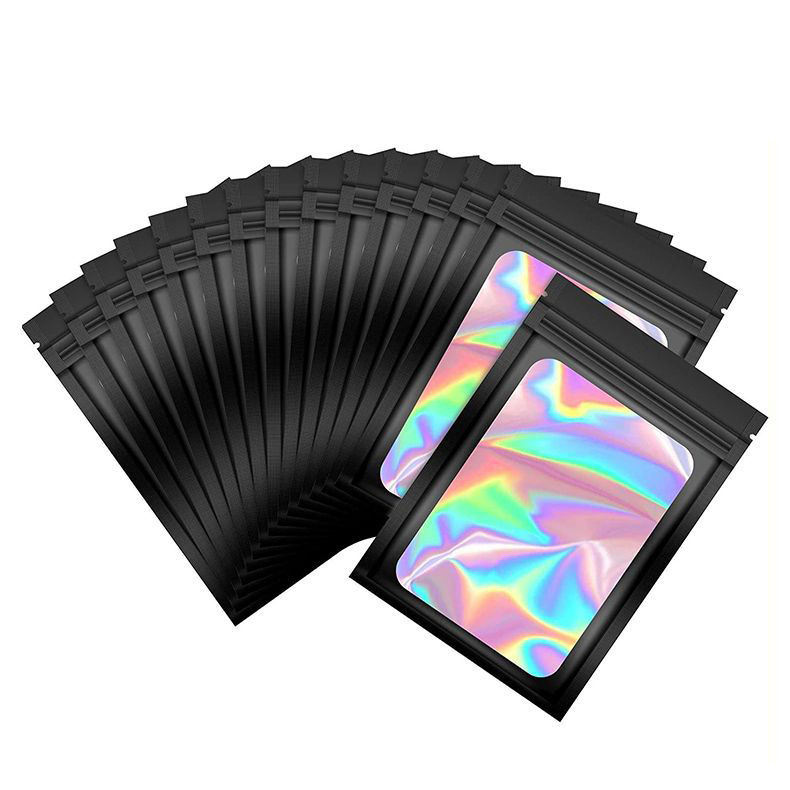 Smell Proof Mylar Bags Resealable Odor Holographic Packaging Pouch Bag With Clear Window 6x10cm
Smell Proof Mylar Bags Resealable Odor Holographic Packaging Pouch Bag With Clear Window 6x10cm