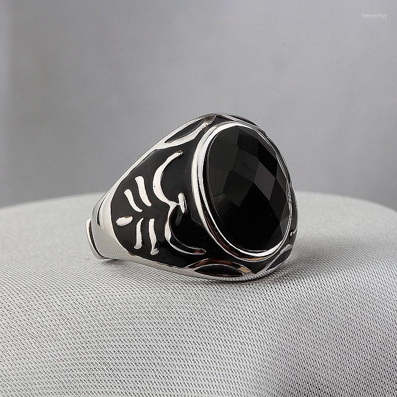 Cluster Rings S925 Silver Cut Face Inlay Epoxy Exaggerated Live Ring